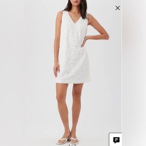 NWT Trina Turk White Glitterati Mini Dress. Size 10